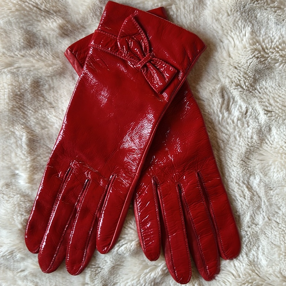 Kate Spade Red Patent Leather Gloves
